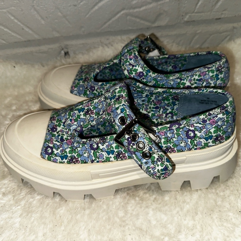 Jeffrey Campbell Enfance Floral Print Lugged Chunky Platform Mary Jane’s Size 8 - Picture 4 of 15